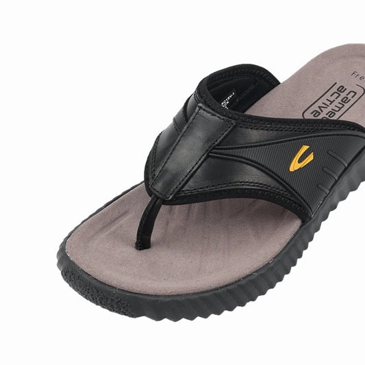 Sandals Back Strap camel active Leather Sandals Men Black FRED-892503-XC1SV-1