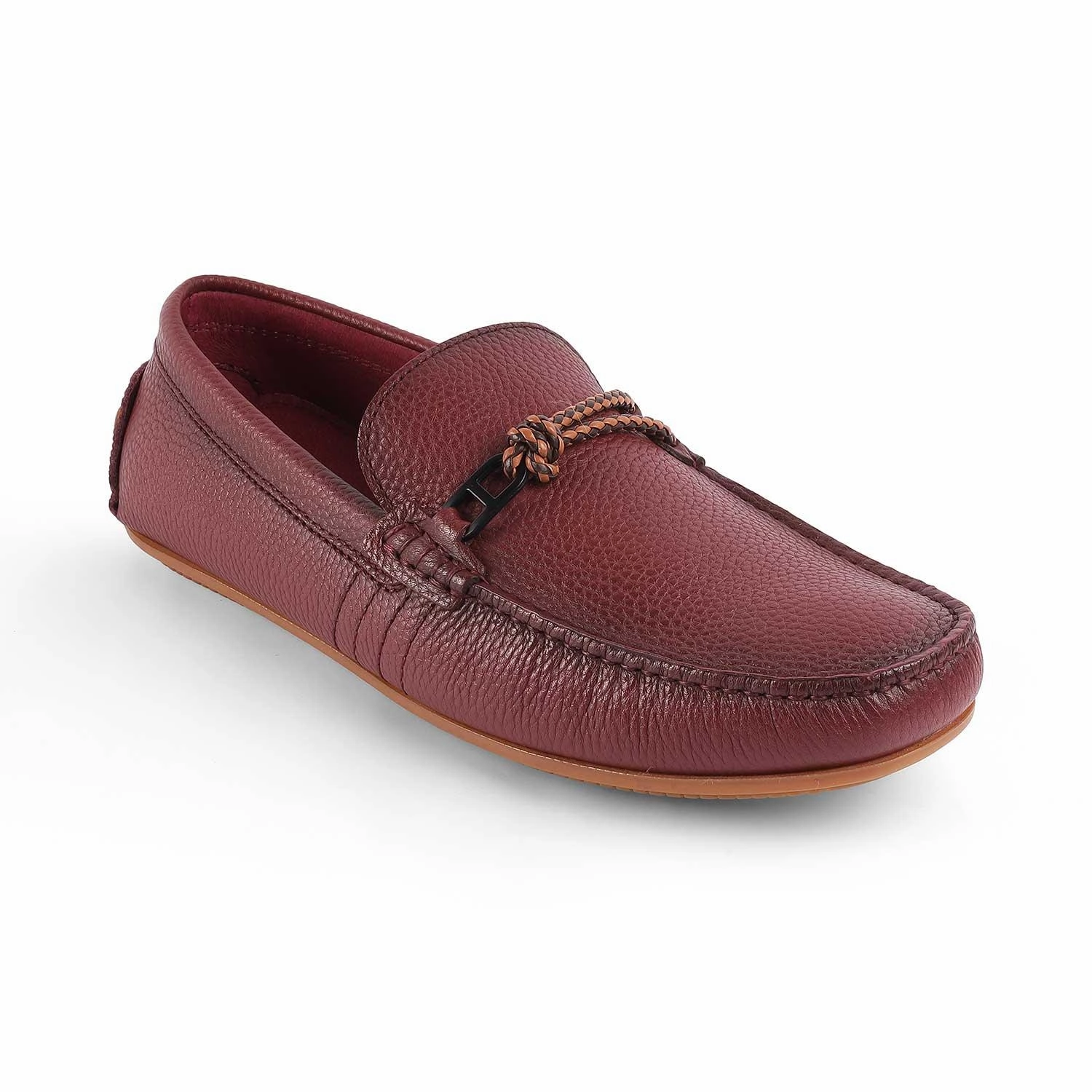 Casual Loafers Shoes Tresmode Bristo Wine Men's Leather Driving Loafers