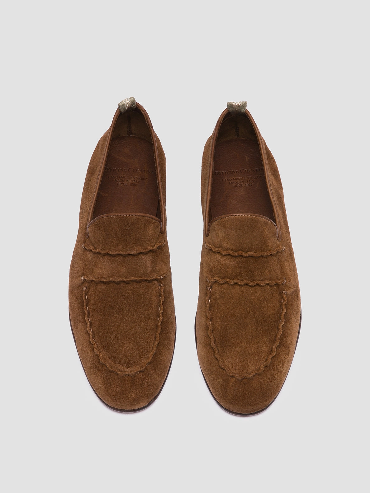 OLIVER 001 - Brown Suede Venetian Loafers Pathy Leather Loafers