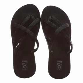 Olowahu Black Flip Flops Fluffy