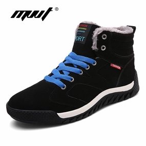 MVVT Super Warm Winter Shoes Men Casual Shoes With Fur Keep Warm Snow Shoes Suede Outdoor zapatos hombre Liners For Flats