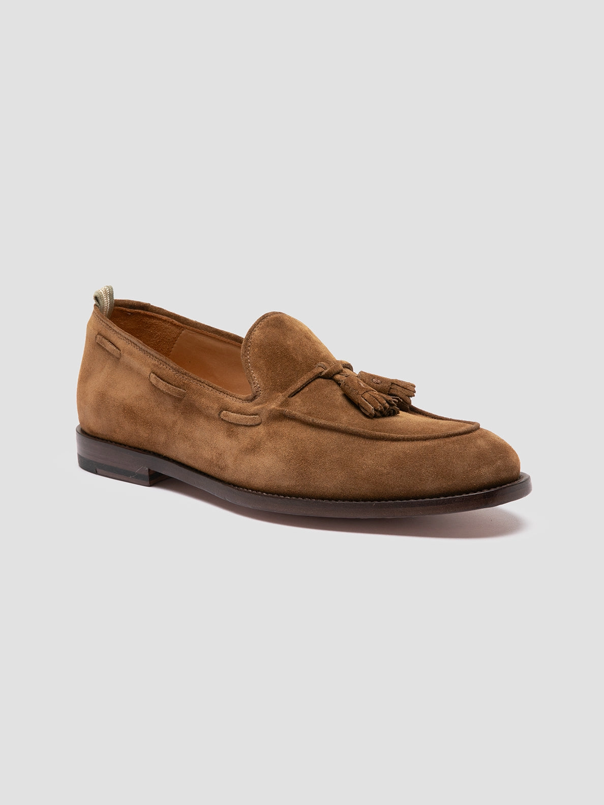 Italian Leather Loafers OPERA 002 - Brown Suede Tassel Loafers