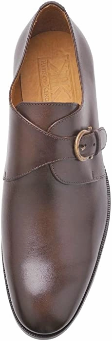 Casual Shoe Crossword PAIR OF KINGS QUADS BROWN LEATHER MONK STRAP SLIP ON DRESS MENS FORMAL SHOES