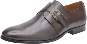 PAIR OF KINGS QUADS BROWN LEATHER MONK STRAP SLIP ON DRESS MENS FORMAL SHOES Best Casual Shoes For Orthotics