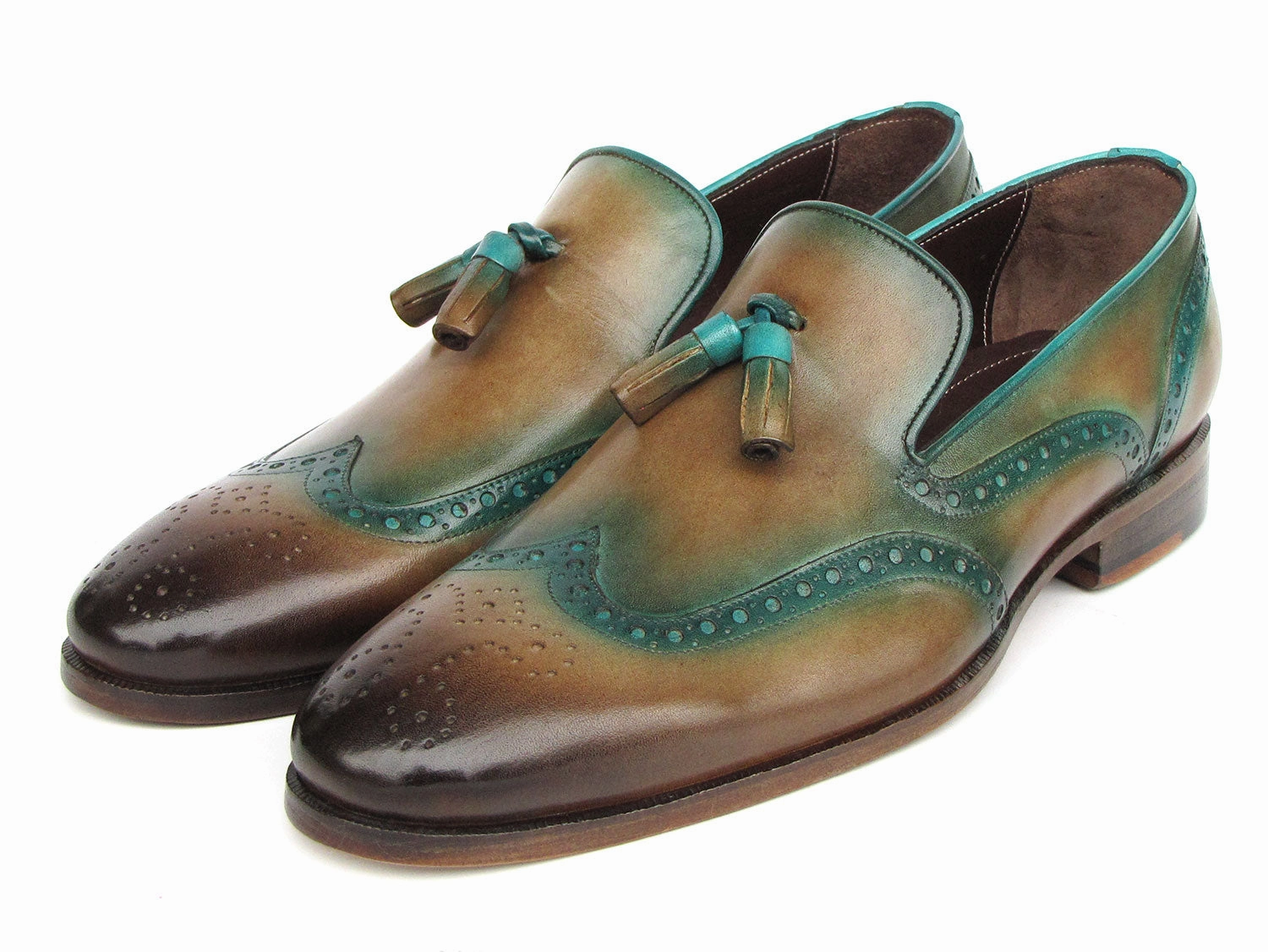 Paul Parkman Men's Tassel Loafers Olive & Green Patina (ID#WL667-OLV) Fall Outfits With Loafers
