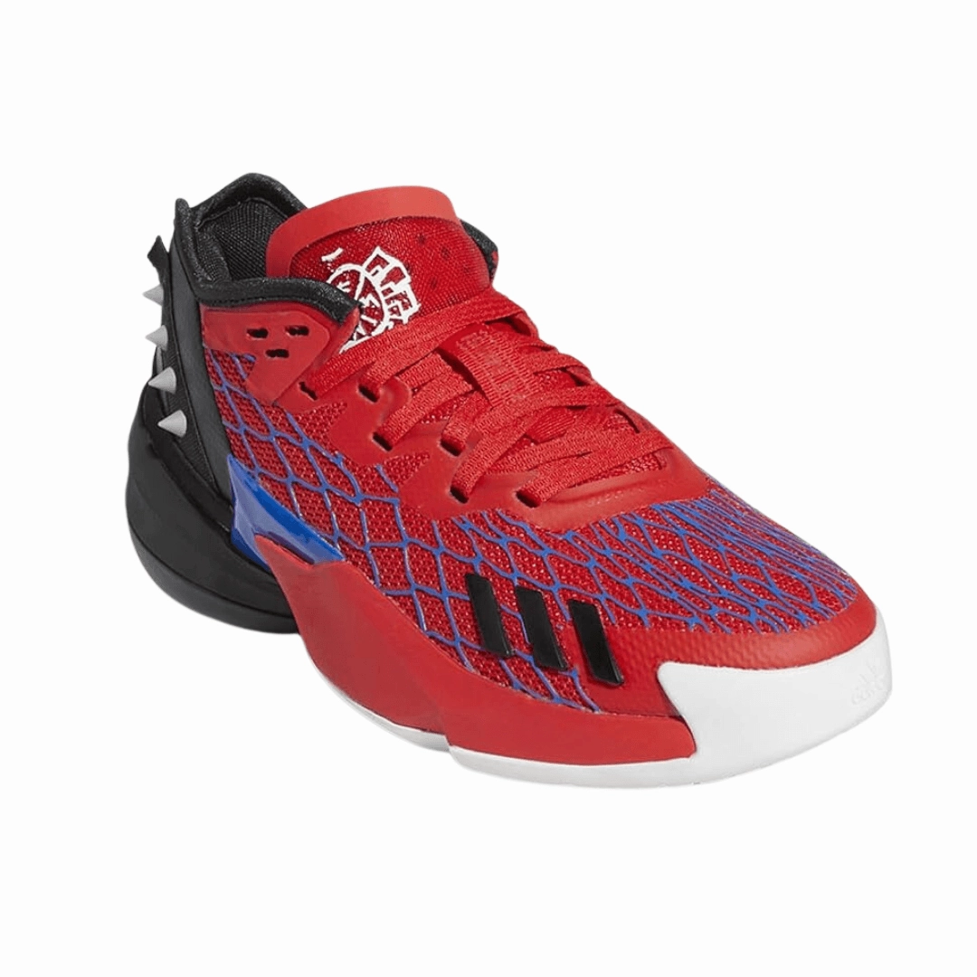 Adidas - D.O.N. Issue 4 J Spiderman Kids Shoes - Blue/Vivid Red/Core Black Adidas Mundial Indoor Shoes