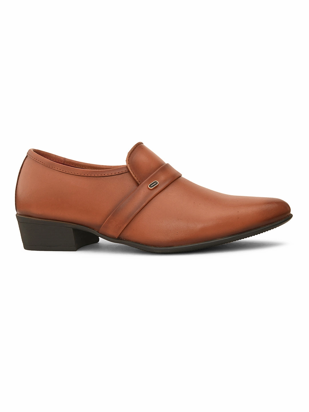 Sandals Barbados Hotels Pelle Albero Cognac Leather Slip on Cuban Heel Formal Shoes For Men