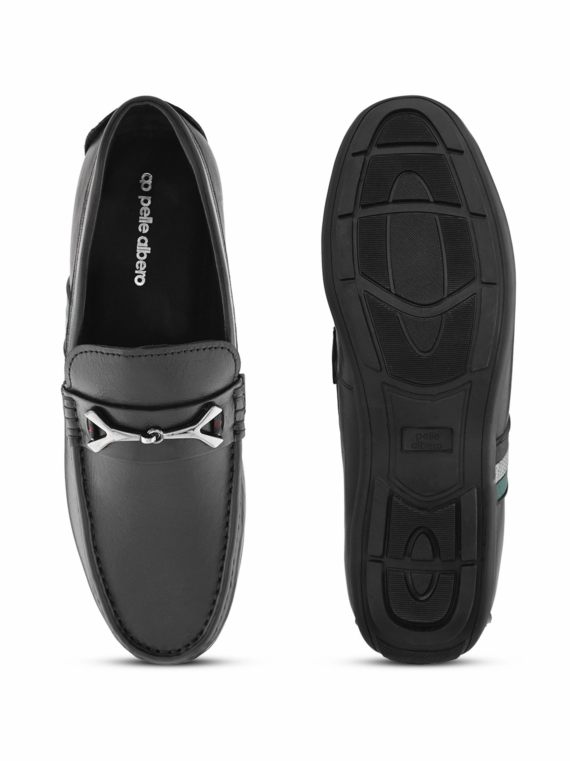 Best Shoes For Standing All Day Pelle Albero Male's Black Leather Casual Loafers