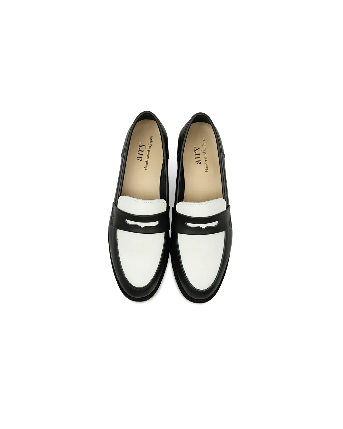 Grand Laser Bit Driving Loafers Penny Loafers - Black n White