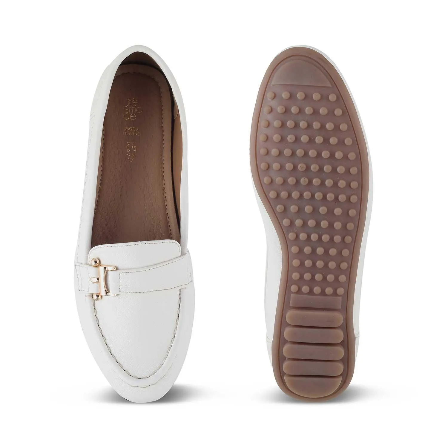 Rain Loafers The Lativa White Women's Dress Loafers Tresmode