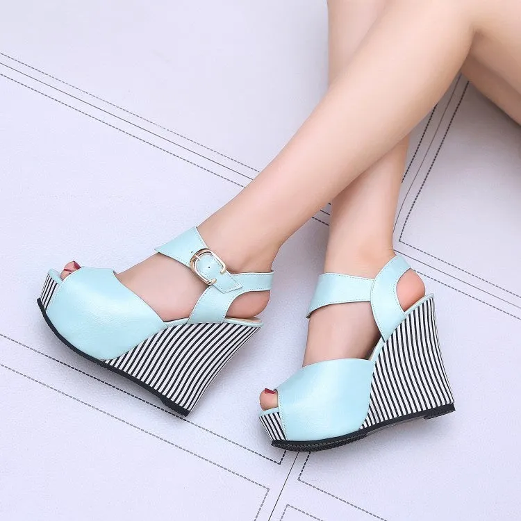 Women's Peep Toe Platform Wedges High Heel Sandals Platform Sandals Under $50
