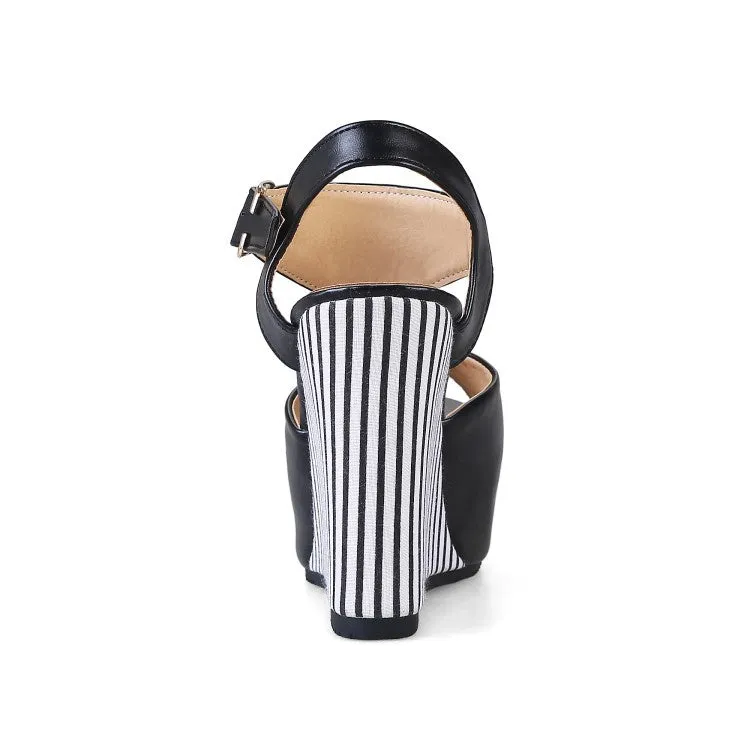 Women's Peep Toe Platform Wedges High Heel Sandals Summer Wedge Sandals