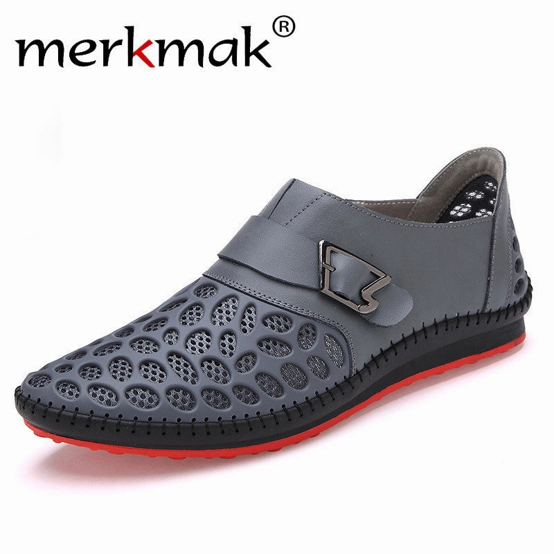 Best Casual Trail Shoes Merkmak Hot Sale Summer 2017 Men Casual Shoes Breathable Big Holes Loafers for Men Comfort Mens Footwear Drop Shipping