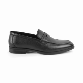 Tresmode Yesi Black Men's Leather Penny Loafers Chunky Patent Leather Loafers