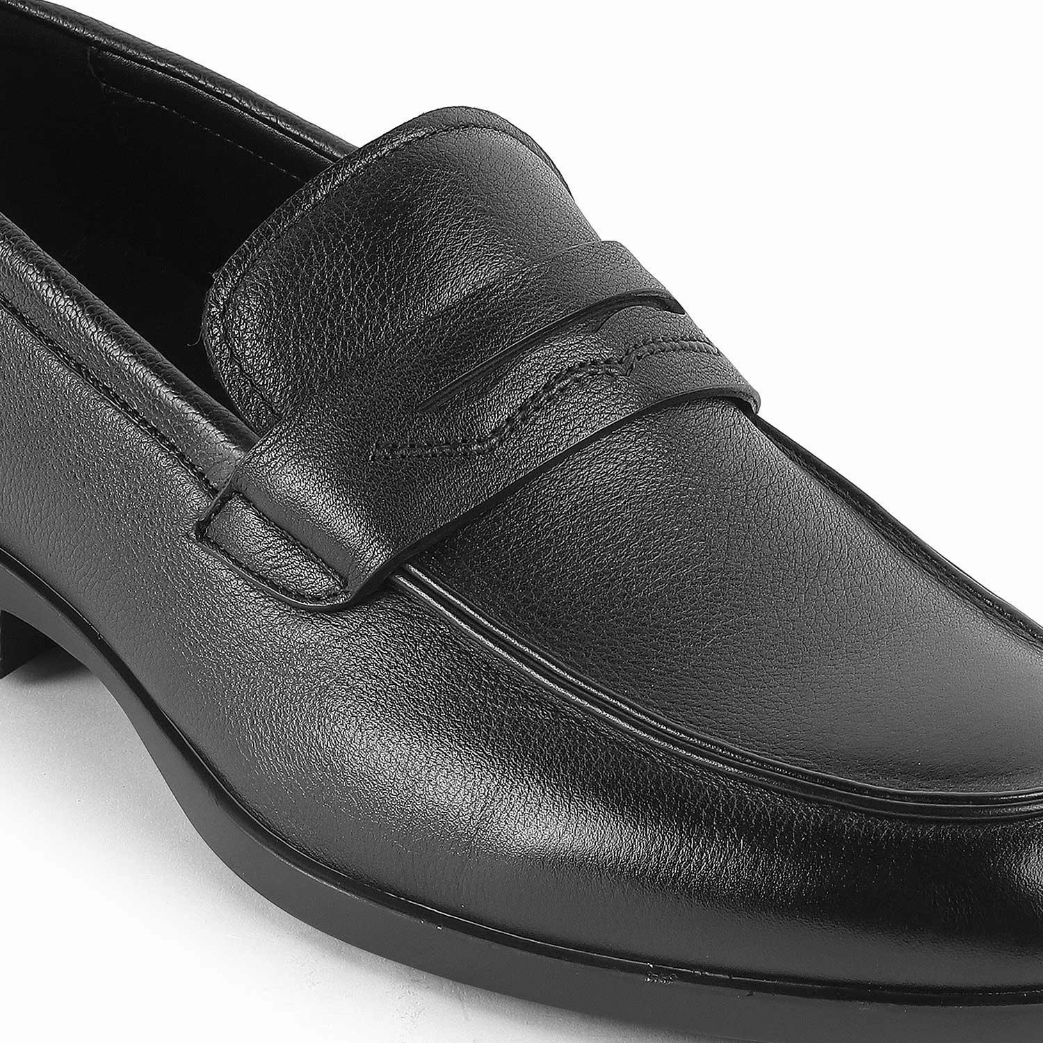Chunky Loafers With Skirt Tresmode Yesi Black Men's Leather Penny Loafers