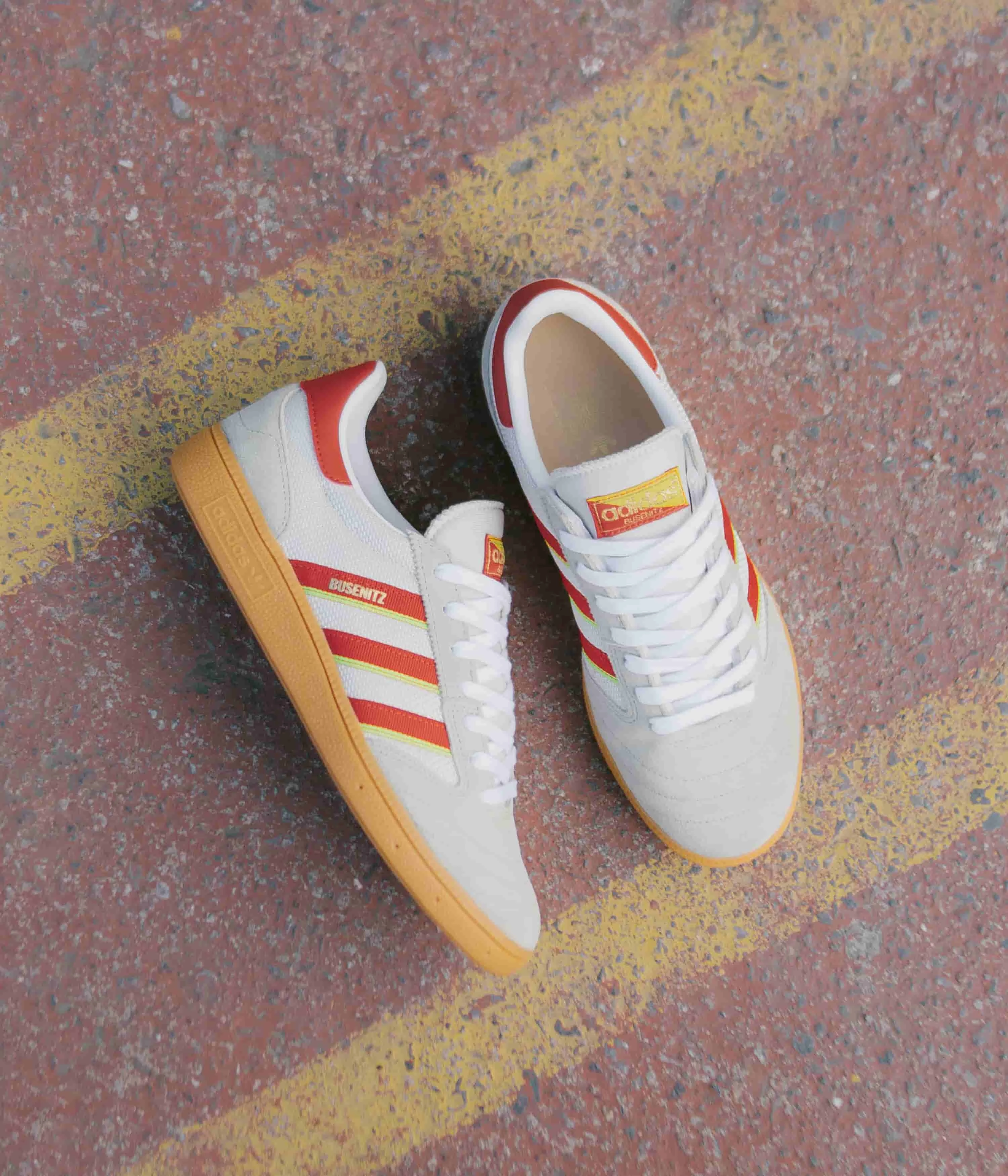 Adidas Vienna Shoes Adidas Busenitz Vintage Shoes - Feather Grey / Red / Orbit Grey