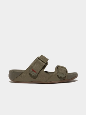 Fitflop Gogh Moc Men's Adjustable Leather Slides Sandals 2025