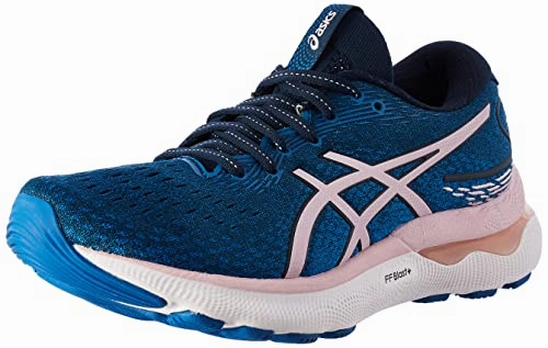 Running Shoes Uk Asics ASICS Women's 1012B201 Gel-nimbus 24 Trainers, French Blue Barely Rose, 4 UK