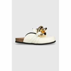 JW ANDERSON LEATHER SLIDERS CHAIN LOAFER Rubber Flip Flops Uk