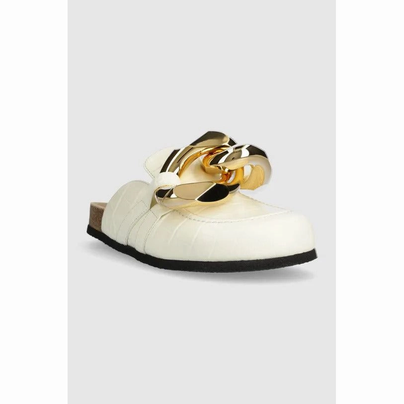 JW ANDERSON LEATHER SLIDERS CHAIN LOAFER Flip Flops Png