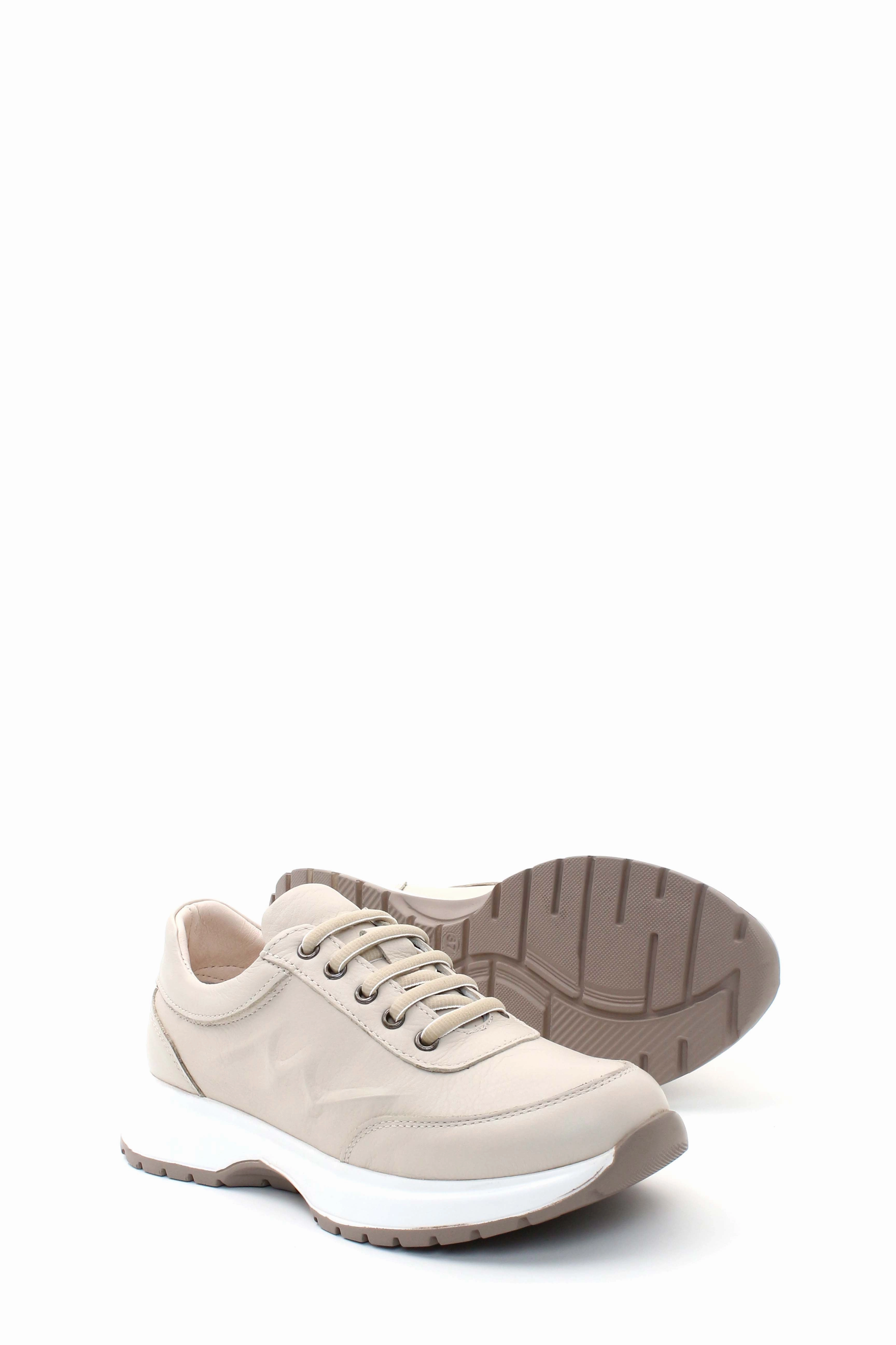 FST Genuine Leather Women's Casual Shoes 583ZA2486 Beige - Sint-Truiden Casual Shoes With Plantar Fasciitis