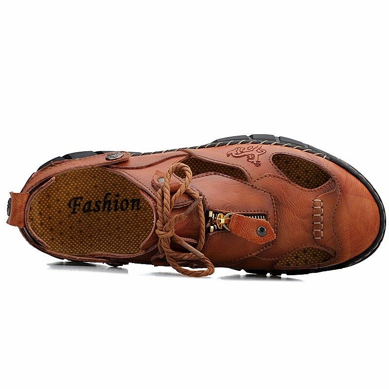 Flat Foot Sandals Summer Casual Lightweight Soft Leather Sandals