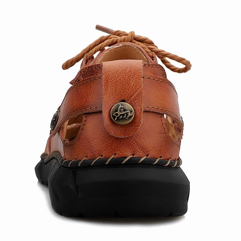 Summer Casual Lightweight Soft Leather Sandals Grilling Sandals