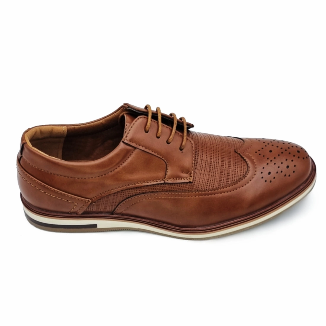 Slipper Loafers Perforated Vamp Lace Up Casual Shoes