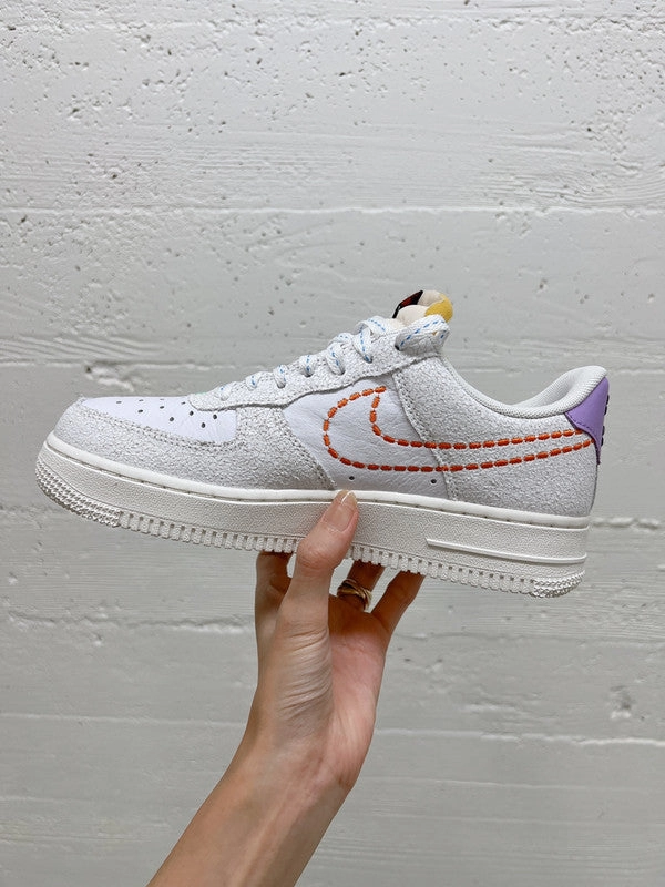 Nike Women's Air Force 1 '07 SE Shoes White/Sail/Green Glow/Safety Orange Sail DX2348 100 Asics Youth Upcourt Volleyball Shoe