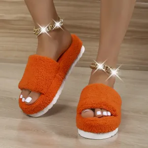 6e Wide Slippers Fuzzy Slippers Women Winter House Shoes
