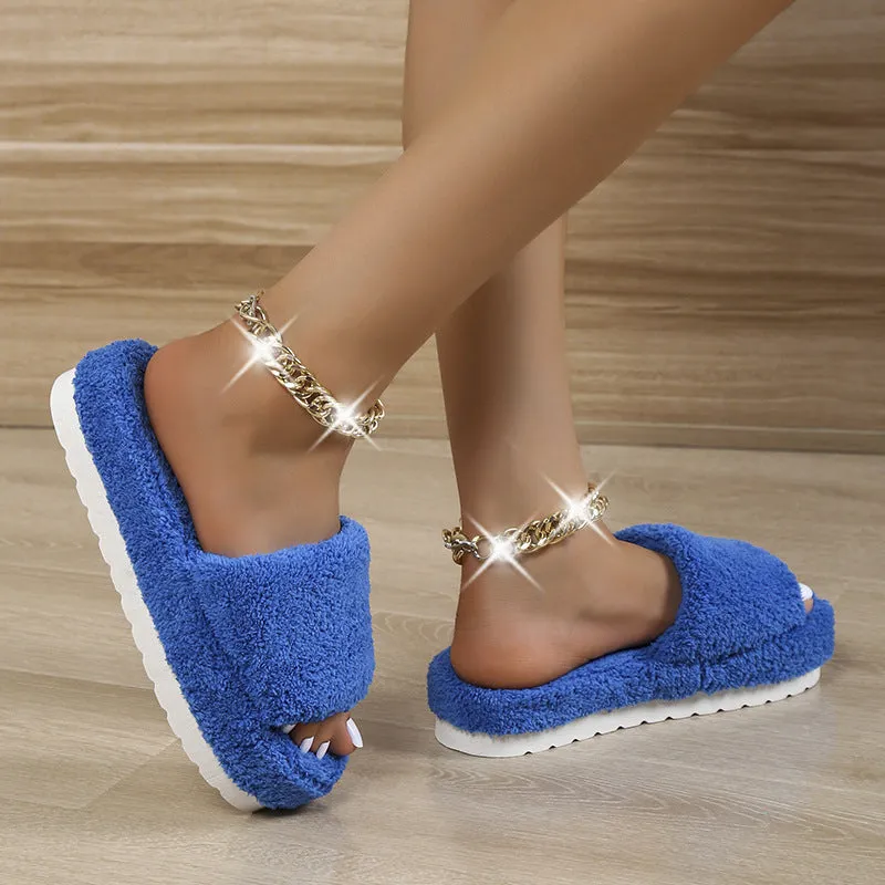 Fuzzy Slippers Women Winter House Shoes Crocheted Slippers Patterns
