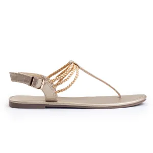 Shade And Shore Sandals Plaka Rappel Flat Thong Sandals | Gold