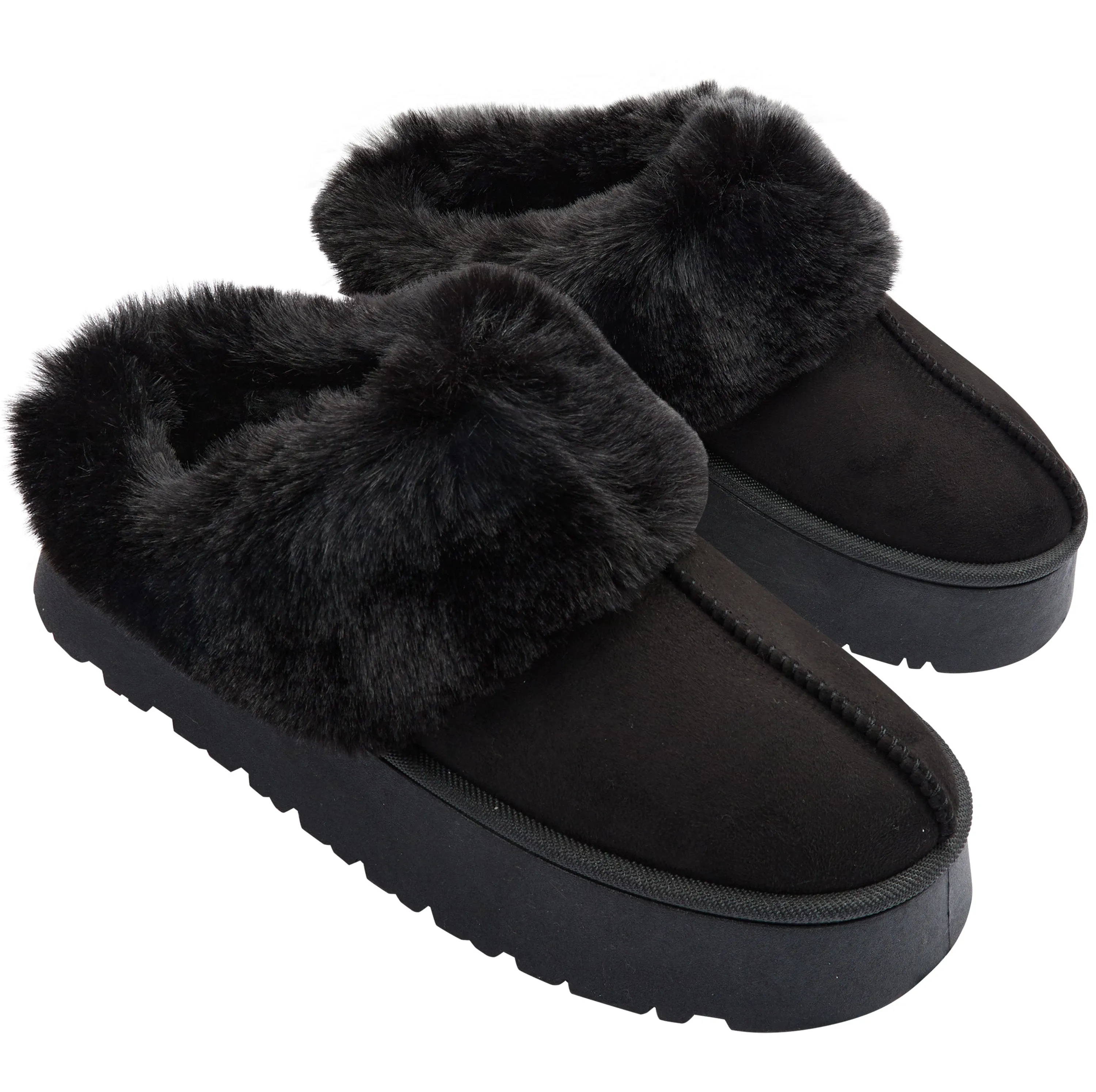 Fuzzy Slippers Target CityComfort Sherpa Lined Slippers,Slip-On House Shoes with Non Slip Sole - Gifts For Her