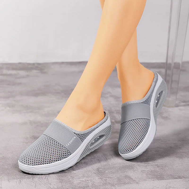 Women's Breathable Lightweight Air Cushion Slip-On Walking Slipper B112 Bling Slippers