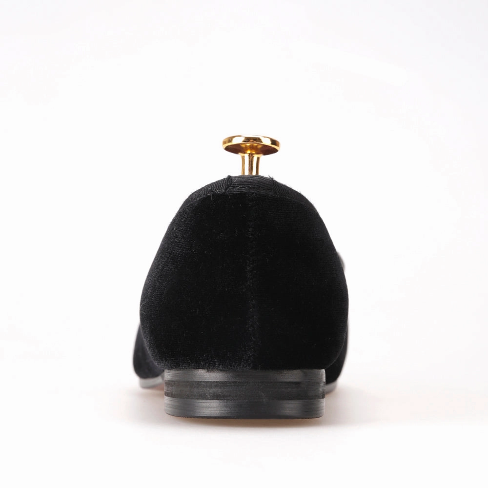 Closed Toe Slides Shoes OneDrop Handmade Fabric Buckle Men Dress Shoes Velvet Party Wedding Prom Loafers