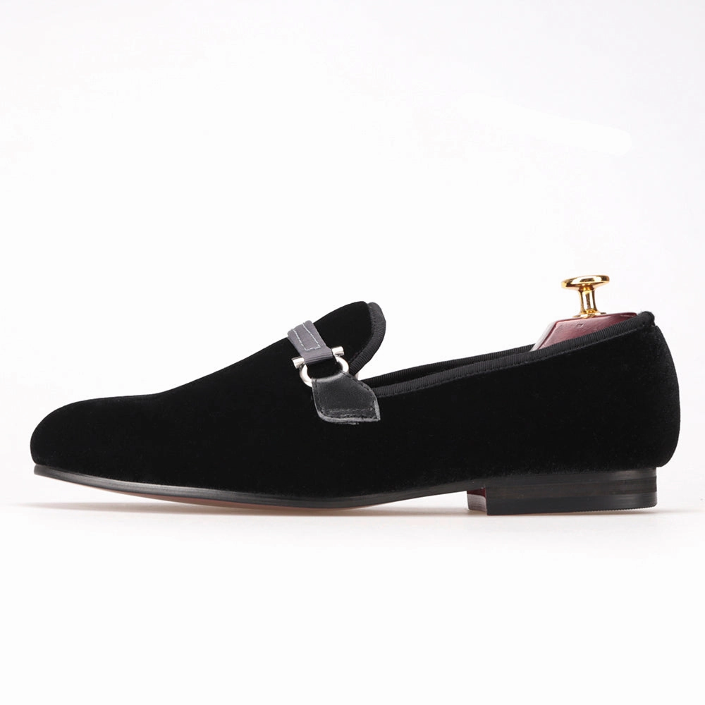 OneDrop Handmade Fabric Buckle Men Dress Shoes Velvet Party Wedding Prom Loafers Slides Jelly