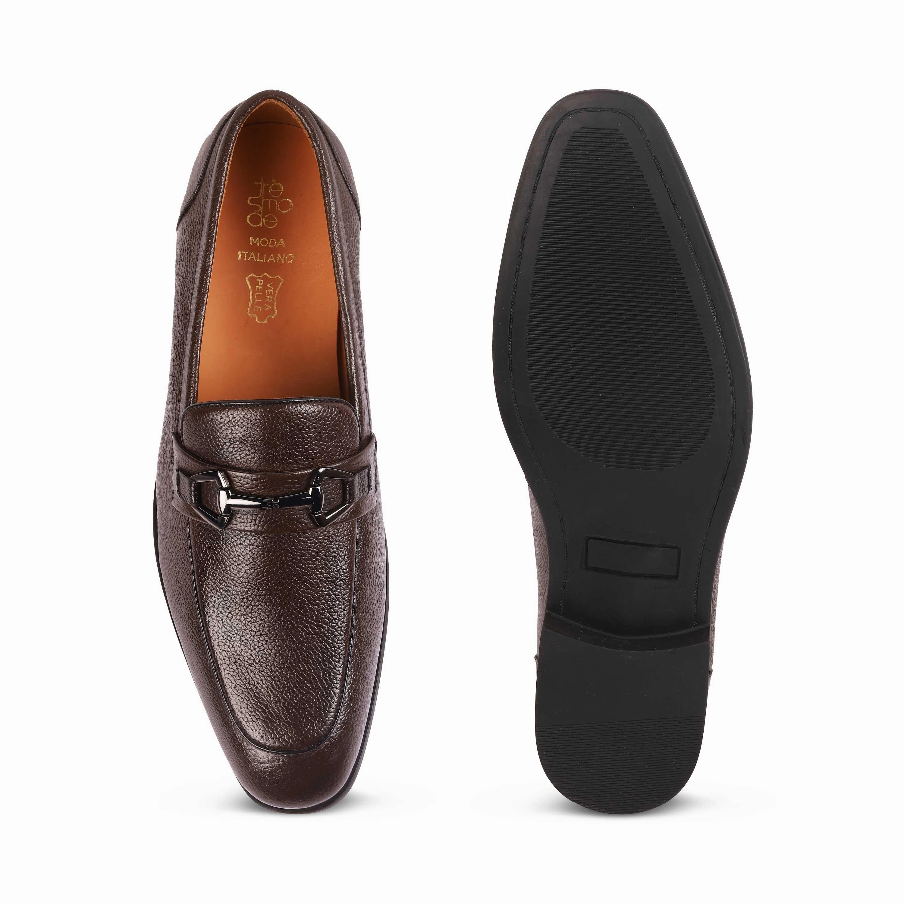 Tresmode Antli Brown Men's Leather Loafers Butterfly Loafers