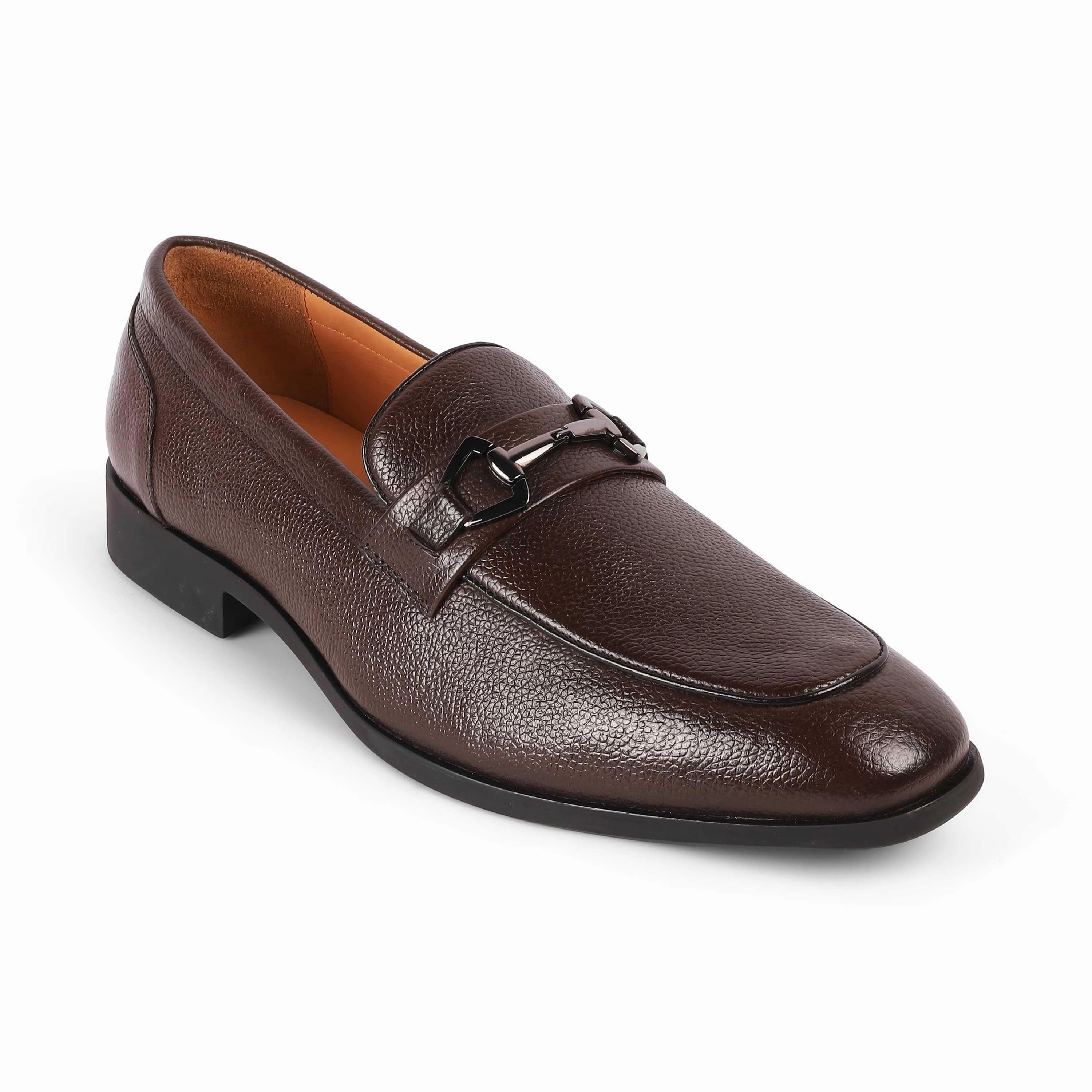 Tresmode Antli Brown Men's Leather Loafers Star Loafers