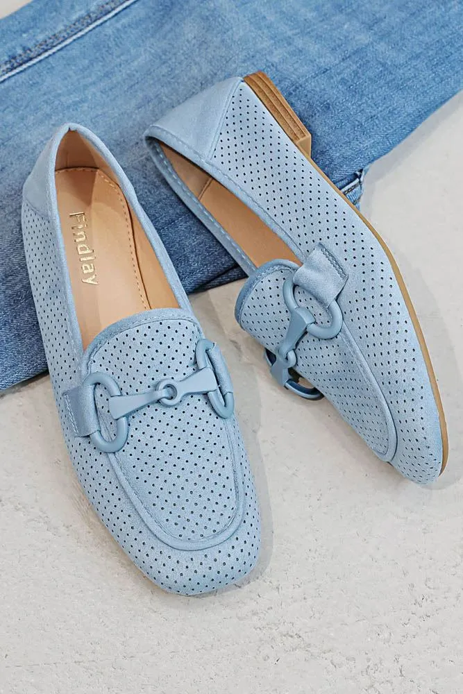 Loafers Slipper Polka Dot Pattern Buckle Loafers