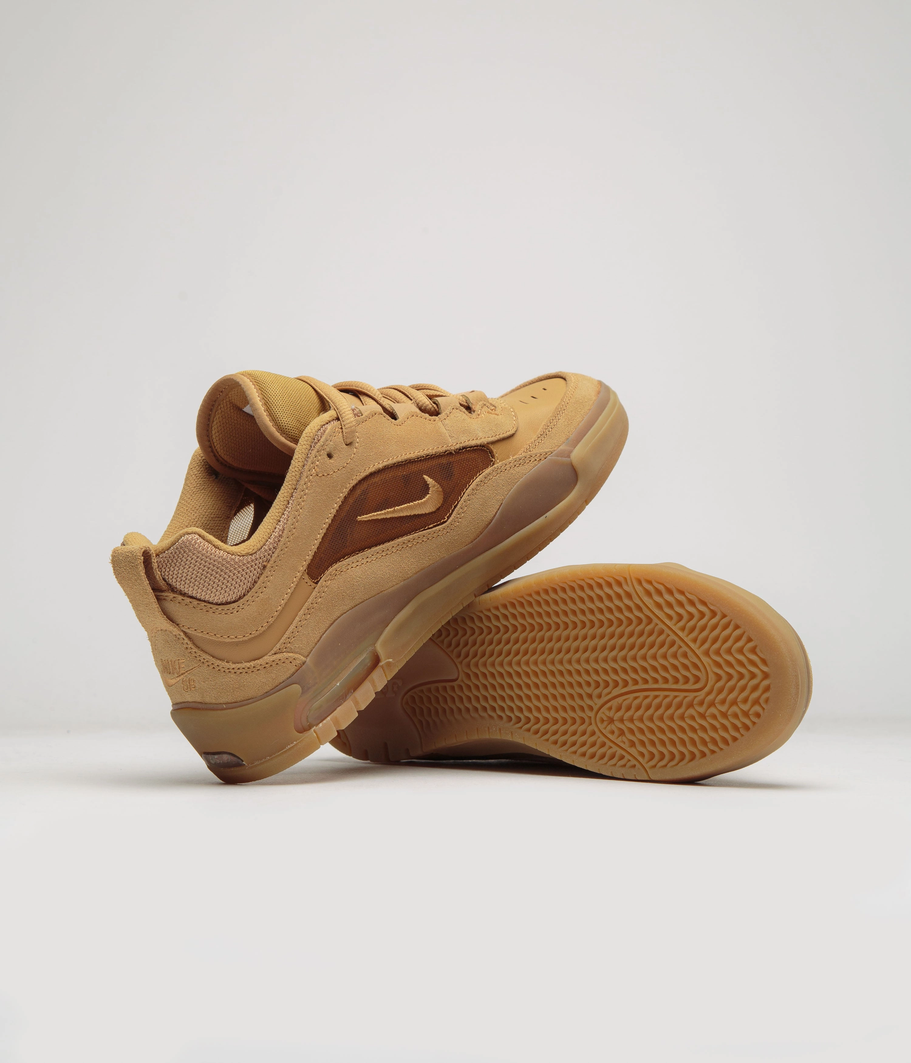 Nike SB Air Max Ishod Shoes - Flax / Wheat - Flax - Safety Orange Asic Volleyball Shoes