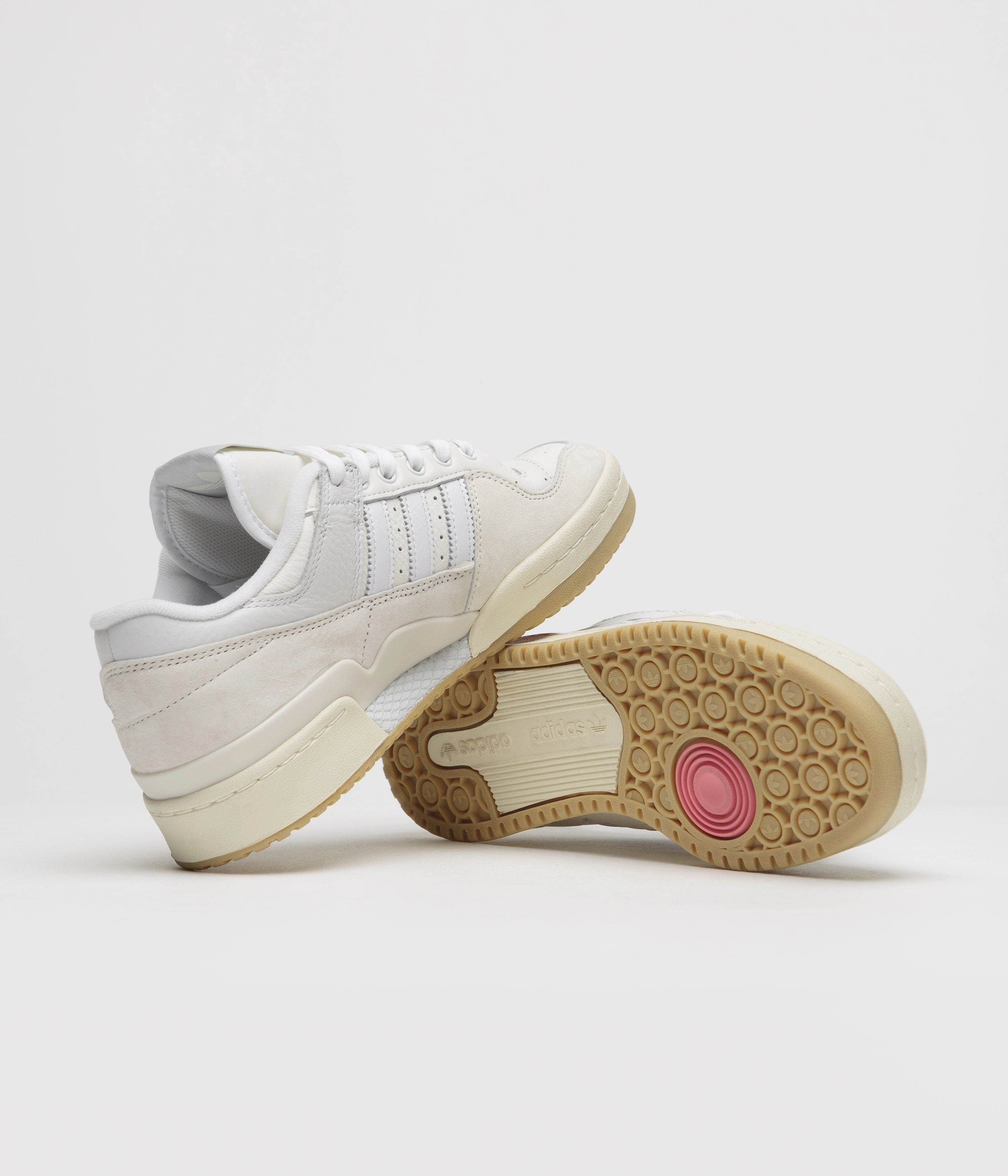 Adidas Forum 84 Low ADV Shoes - Chalk White / White / Cloud White Adidas Lite Racer Slip On Shoes