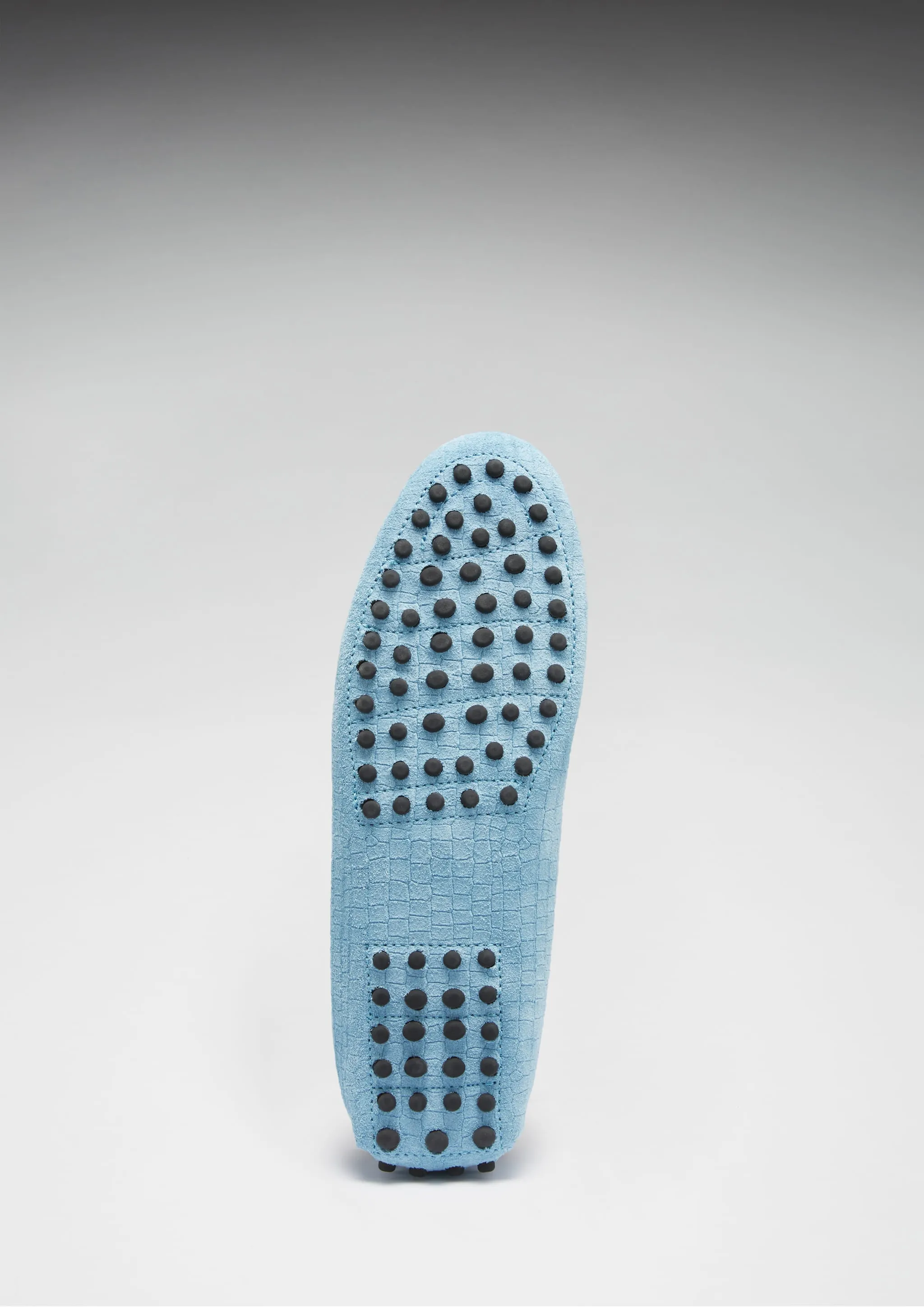 Women's Tasselled Driving Loafers, blue embossed suede Indian Loafers