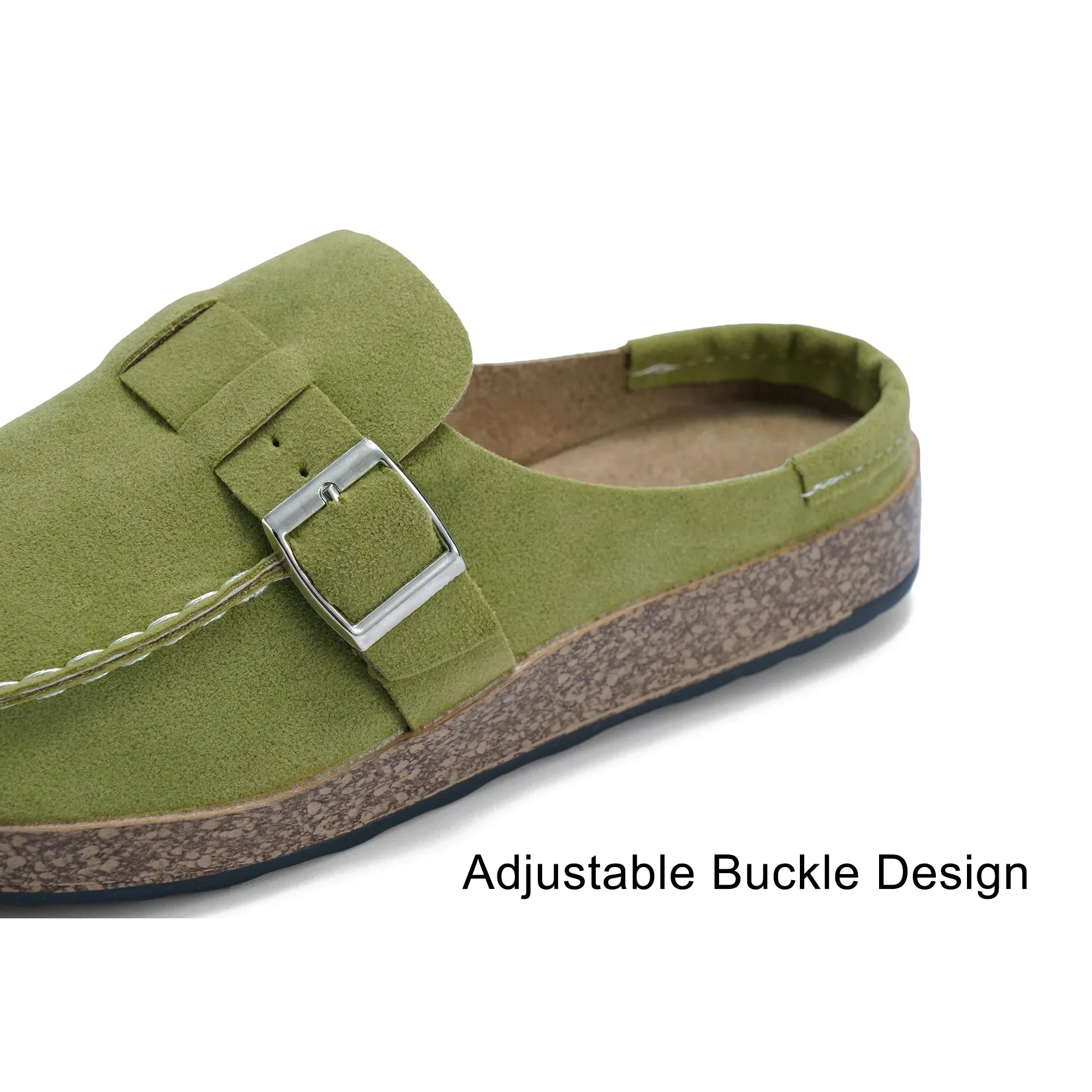 NEW Zodanni Mules for Women Backless Loafers Slip on Flat Shoes Open Back Slippers, Green, Sz 9.5 Willa Loafers