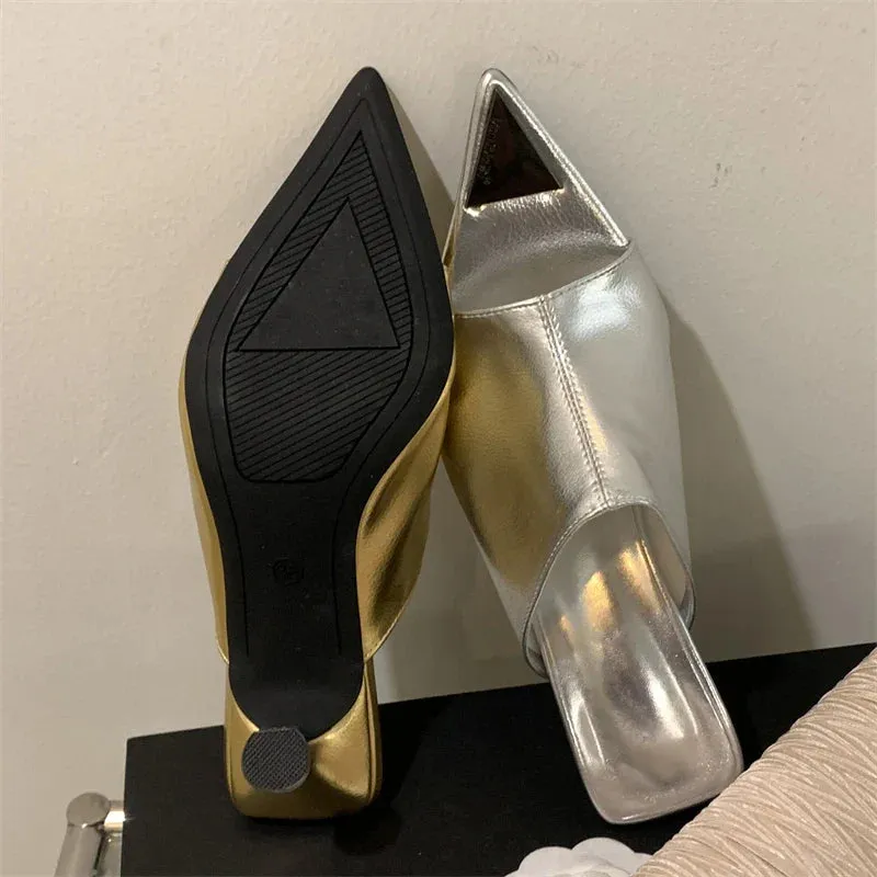 Ryka Slides binfenxie New Summer Pointed Peep Toe Slide Slippers Women Thin Low Heels Banquet Party Prom Ladies Designer Shoes Zapatos Mujer