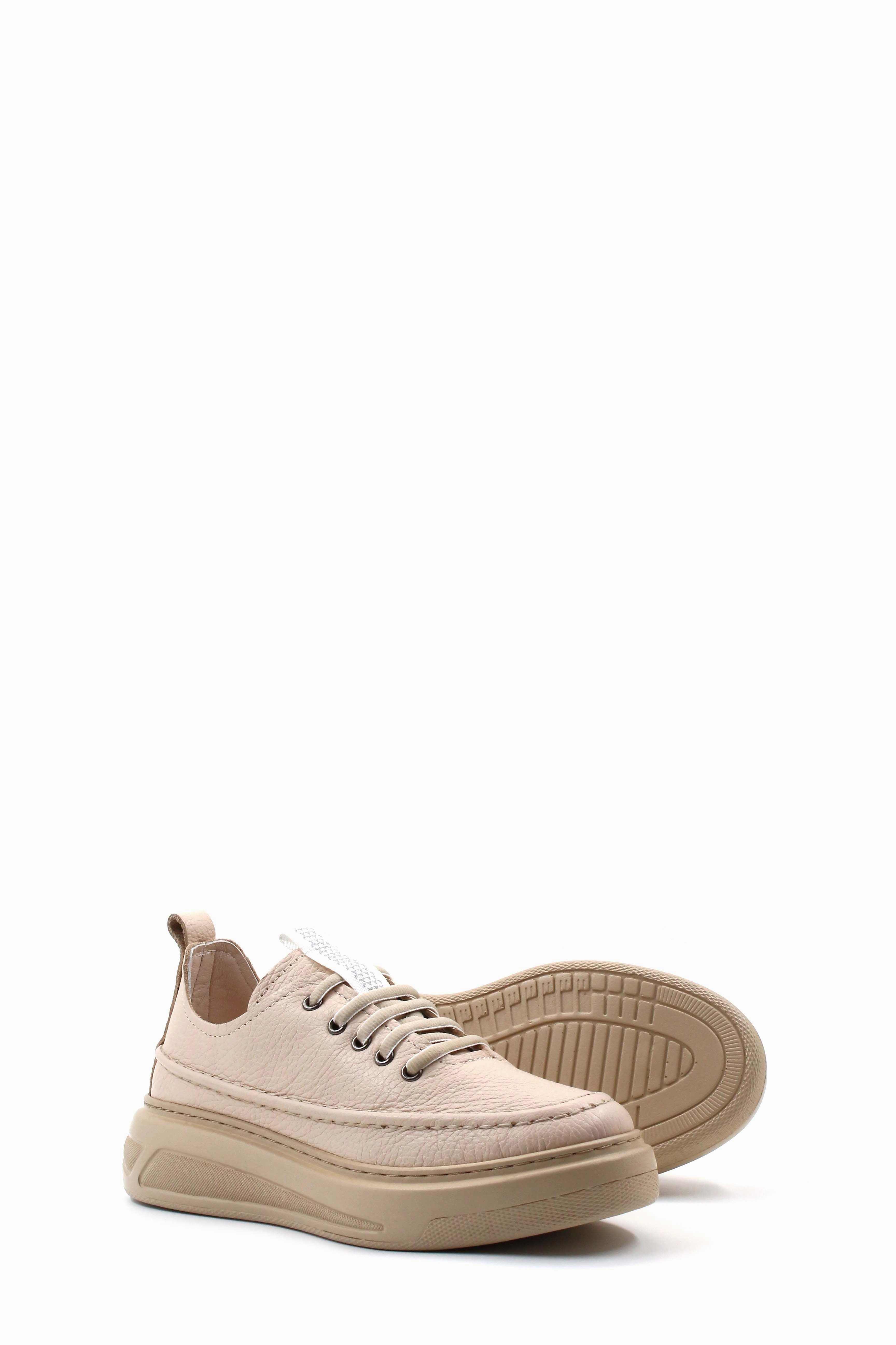 FST Genuine Leather Women's Casual Shoes 583ZA2463 Beige Floter - Aloha Court Royale Ac Se Casual