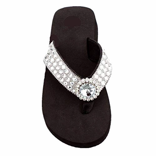 Sassy Flip Flops Premium Western Rhinestone Large Concho Blingbling Flip Flops S050