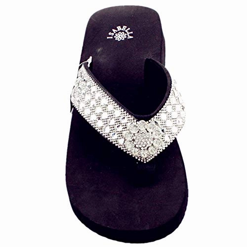 Bikepacking Flip Flops Premium Western Rhinestone Sun Floral Concho Blingbling Flip Flops S051