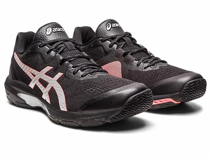 Asics Tennis Shoes Gel Dedicate 8 Asics Netburner Shield FF Womens Black/Pure Silver