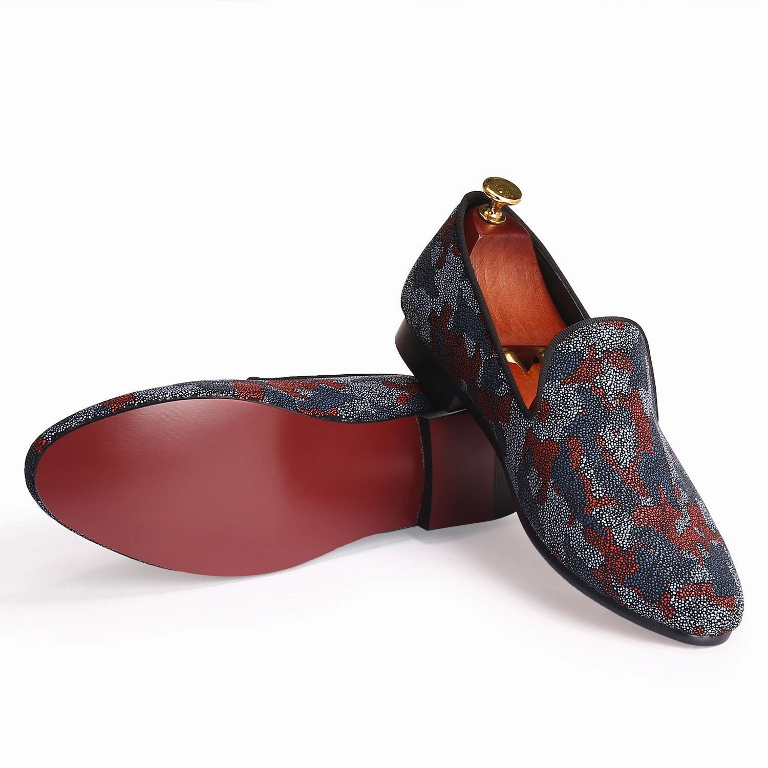 Flat Gilet Shoes Printing Camouflage Pearl Style Men Flat Loafers Shoes