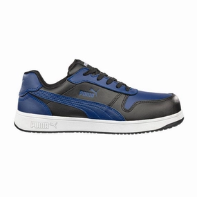 Asics Shoes Factory Outlet Puma Blue/Black Frontcourt Low Fibreglass Toe Cap Lace Up Safety Shoe (640277) (Pre Order)